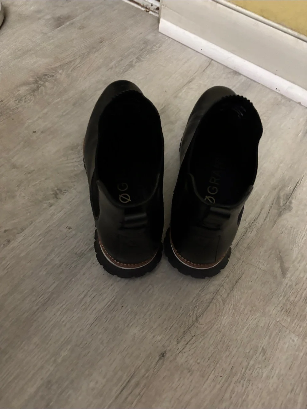 Cole Haan Black Leather Chukka Boots with Lug Sole